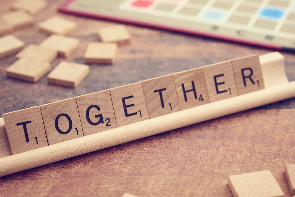 Together letter board game, free public domain CC0 image.