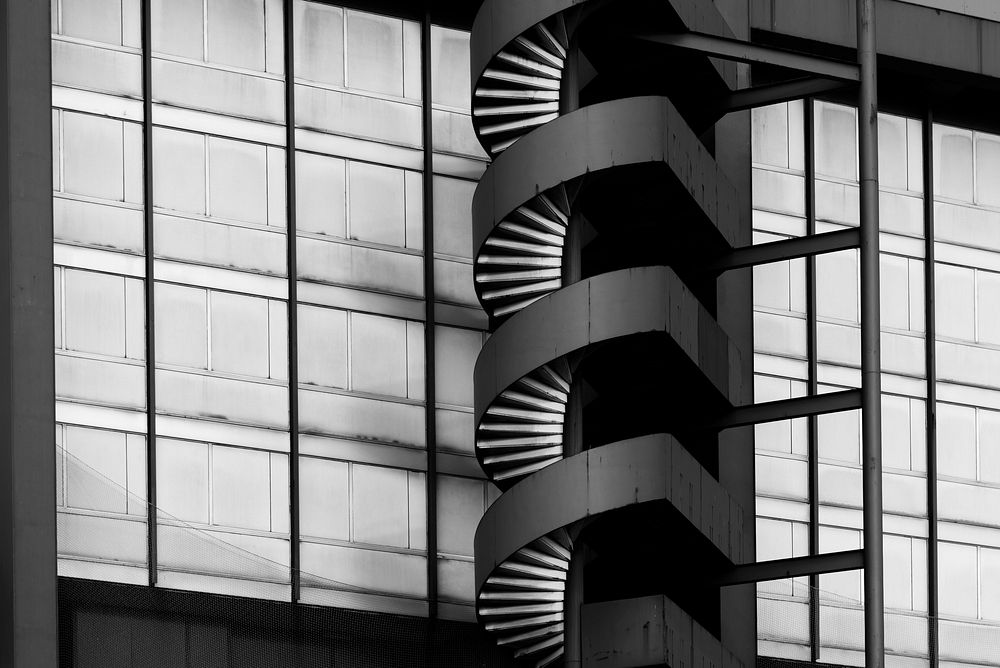 Free black and white building image, public domain architecture CC0 photo.