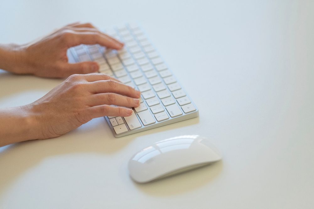 Free hands typing on keyboard image, public domain CC0 photo.