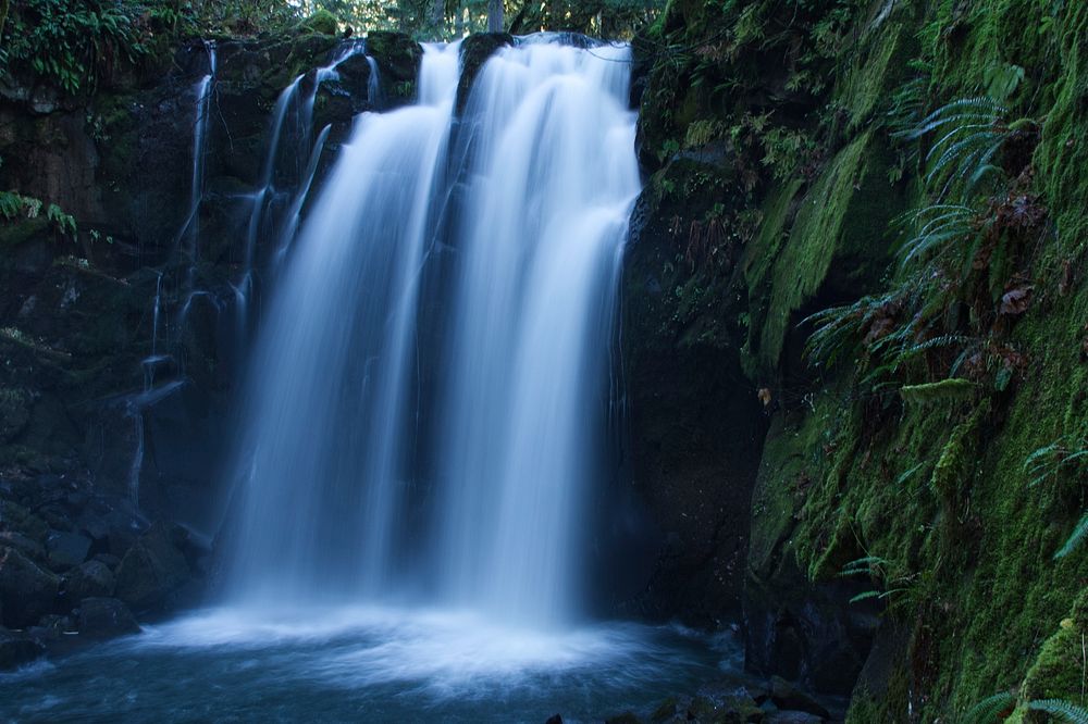 Free waterfall, nature background, public domain CC0 photo.