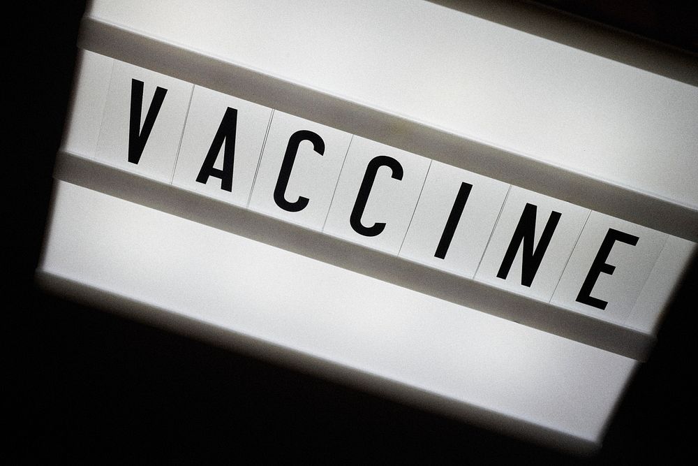 Vaccine sign, free public domain CC0 image.