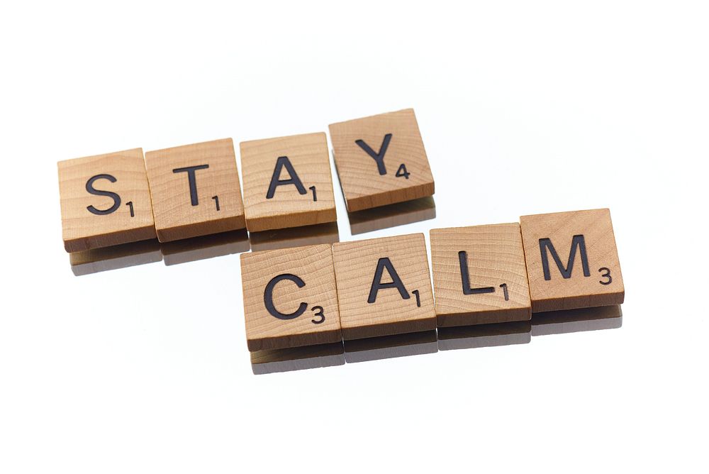 Stay calm letters, free public domain CC0 image.