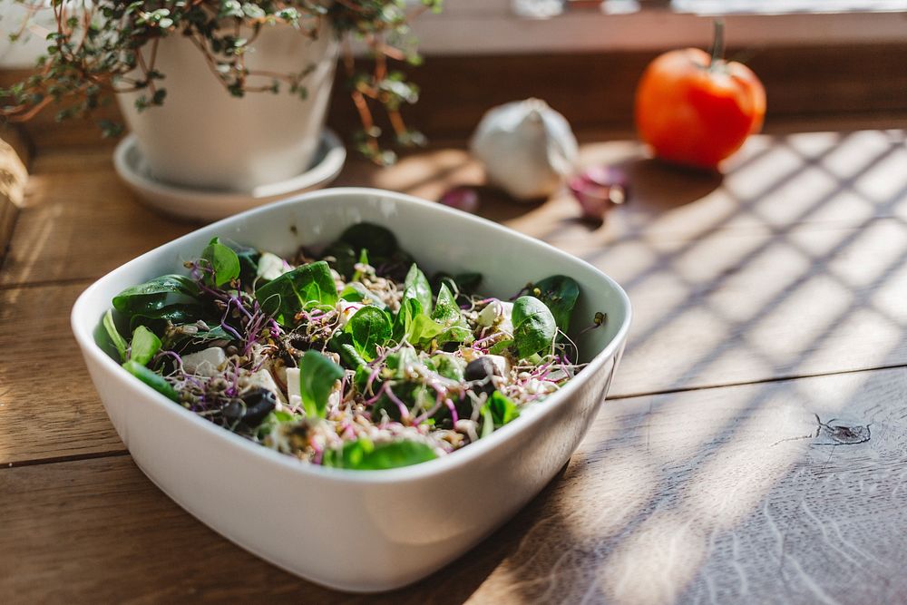 Free summer salad bowl photo, public domain vegetable CC0 image.