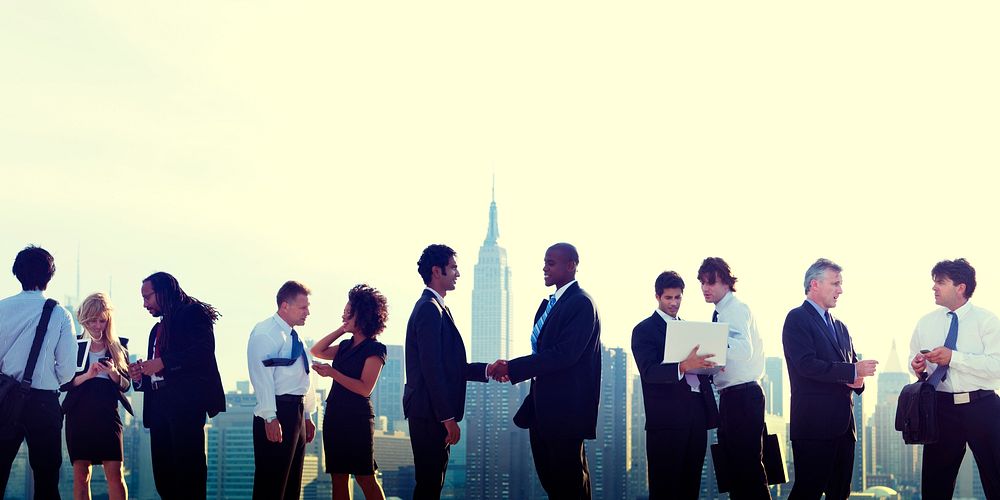 Business People New York Handshake Concept