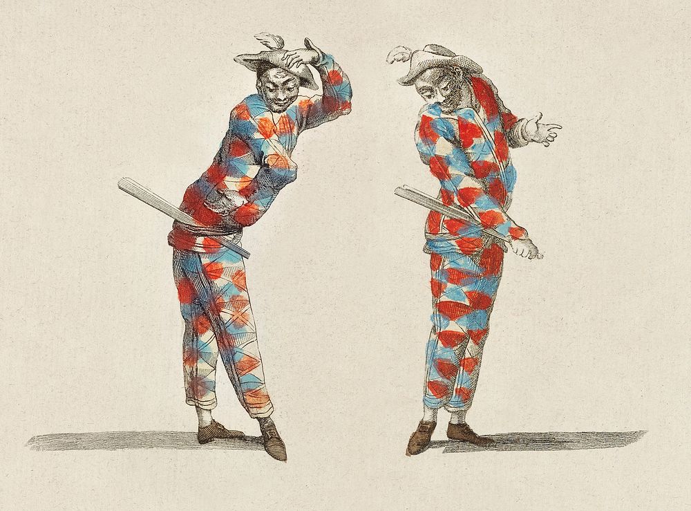 Vintage illustration of Harlequin published in 18th century. Original from New York public library. Digitally enhanced by…