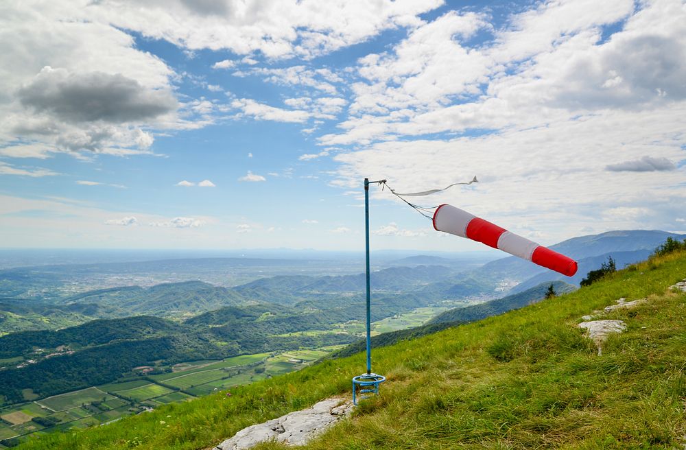 Free windsock on the mountain image, public domain CC0 photo.