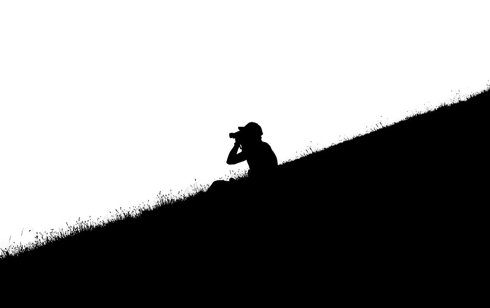 Man on hill silhouette, free public domain CC0 image.