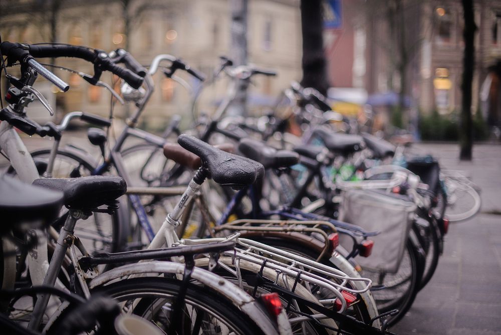 Free parked bicycles image, public domain vehicles CC0 photo.