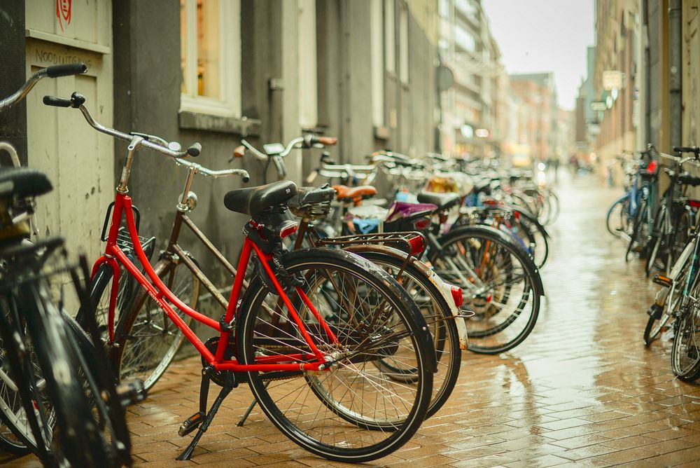 Free parked bicycles image, public domain vehicles CC0 photo.