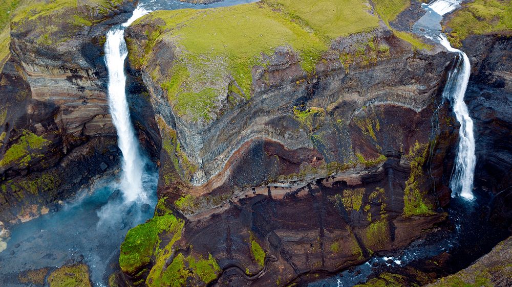 Free waterfall, nature background, public domain CC0 photo.