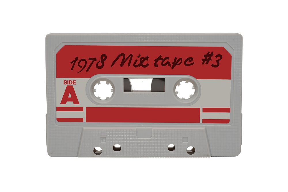 Free vintage cassette tape image, public domain music CC0 photo.