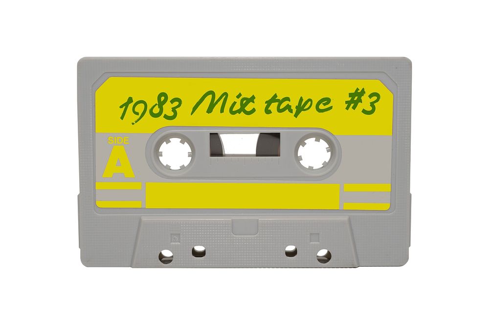 Free vintage cassette tape image, public domain music CC0 photo.