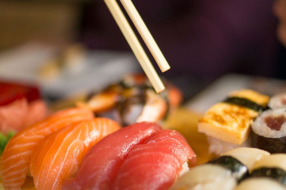 Free eating sushi image, public domain Japanese food CC0 photo. 