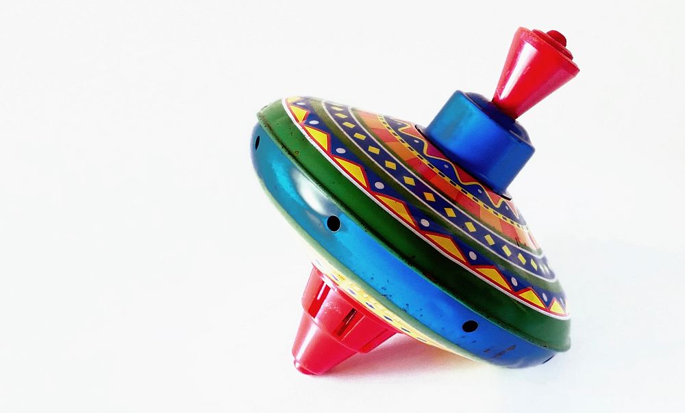 Free retro spinning top toy image.