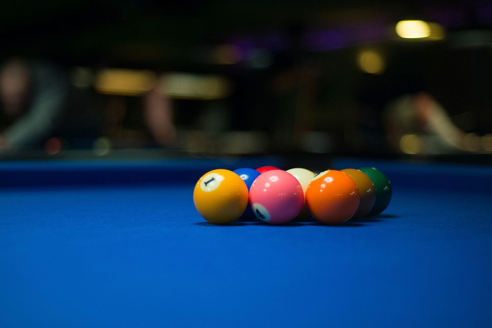Free pool ball on pool table image, public domain CC0 photo.
