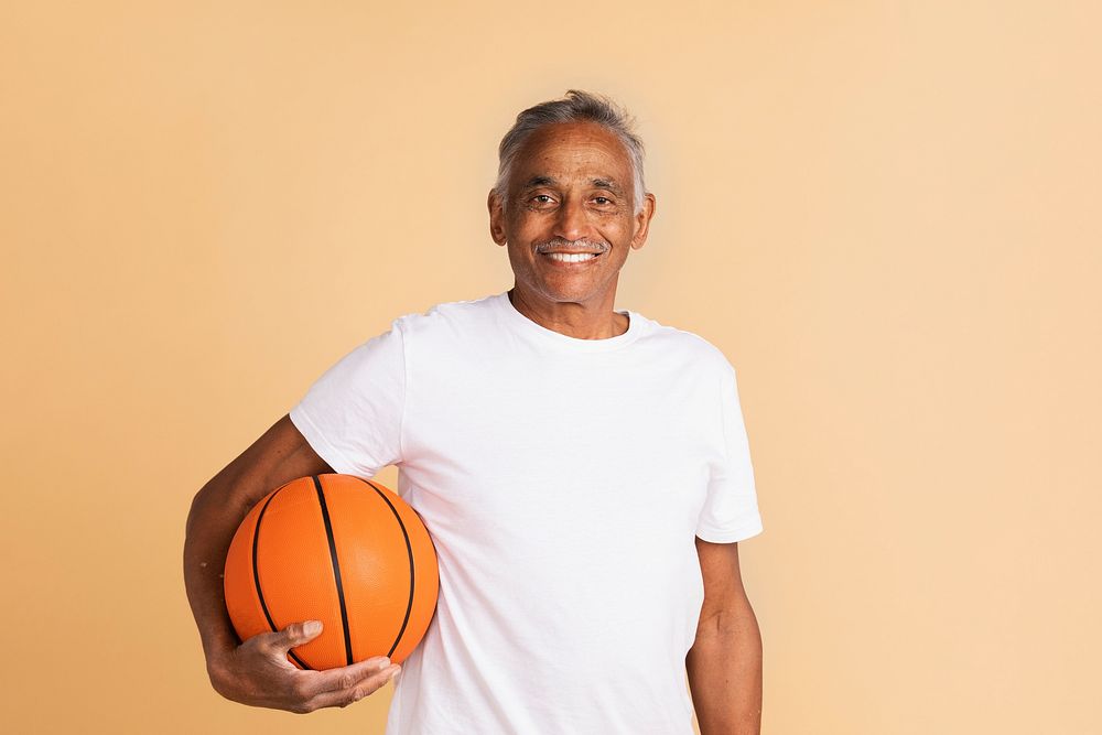 Mixed Indian senior basketball coach