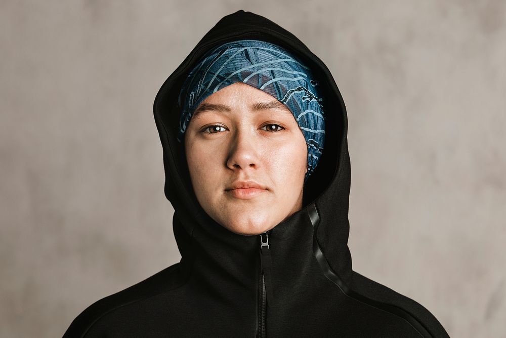 Young Islamic woman wearing a bandana