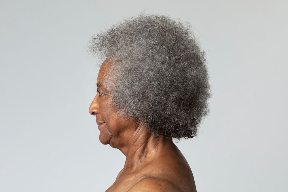 Senior African American woman in profile