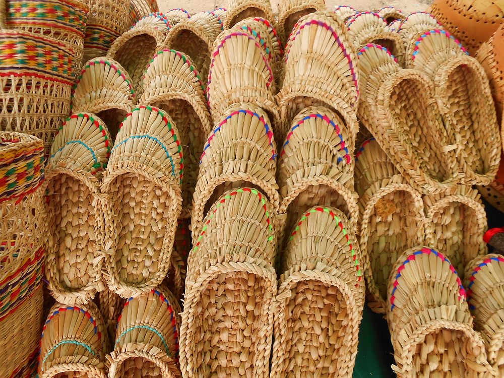 Rattan slippers, free public domain CC0 image.