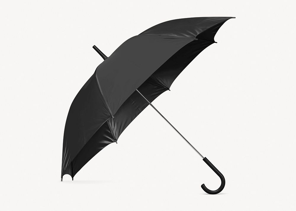 Black umbrella, object isolated image on white background