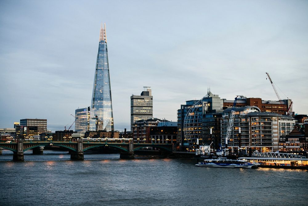 Free view of the Shard from river, London image, public domain CC0 photo.
