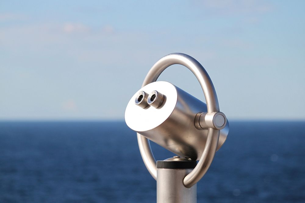 Free tower viewer by ocean image, public domain tourism CC0 photo.