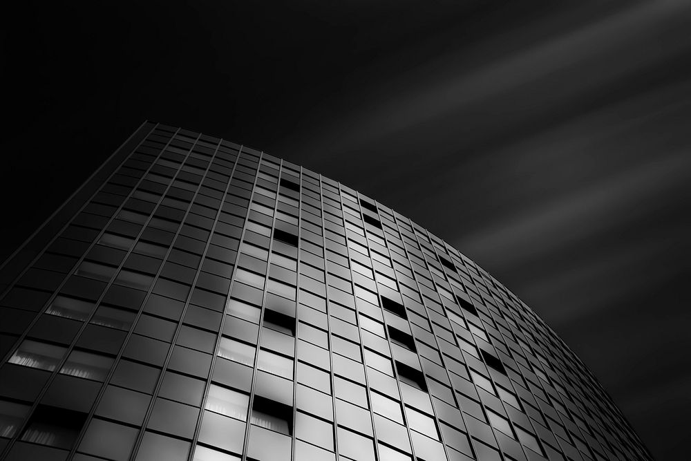 Free black and white building image, public domain architecture CC0 photo.