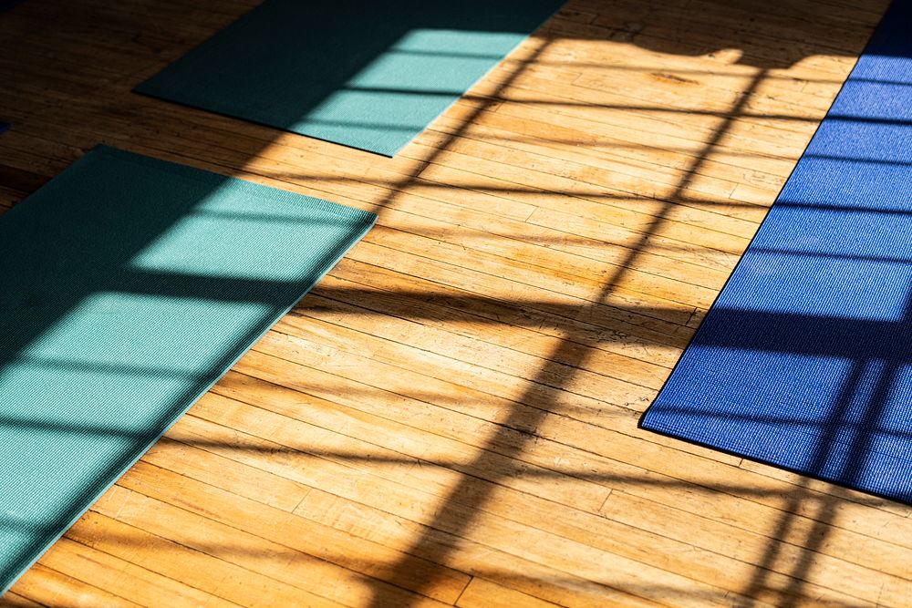 Yoga mats with natural light