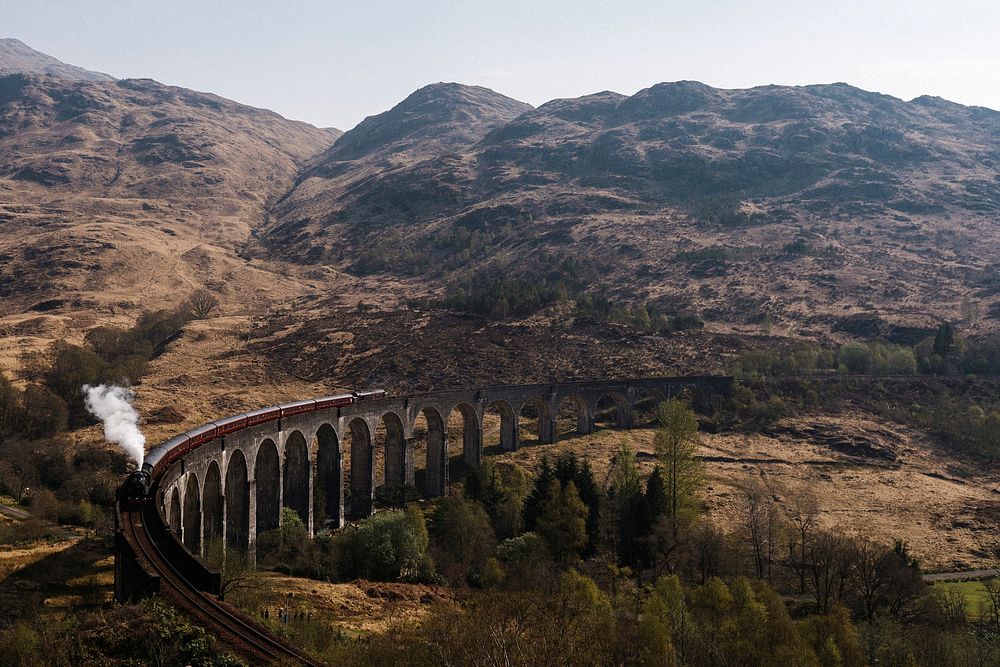 Train on the Glenfinnan Viaduct, Scotland