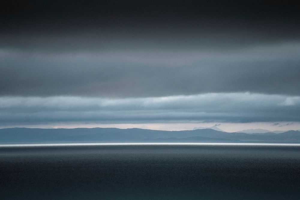 Cloudy scene of Talisker Bay on the Isle of Skye, Scotland