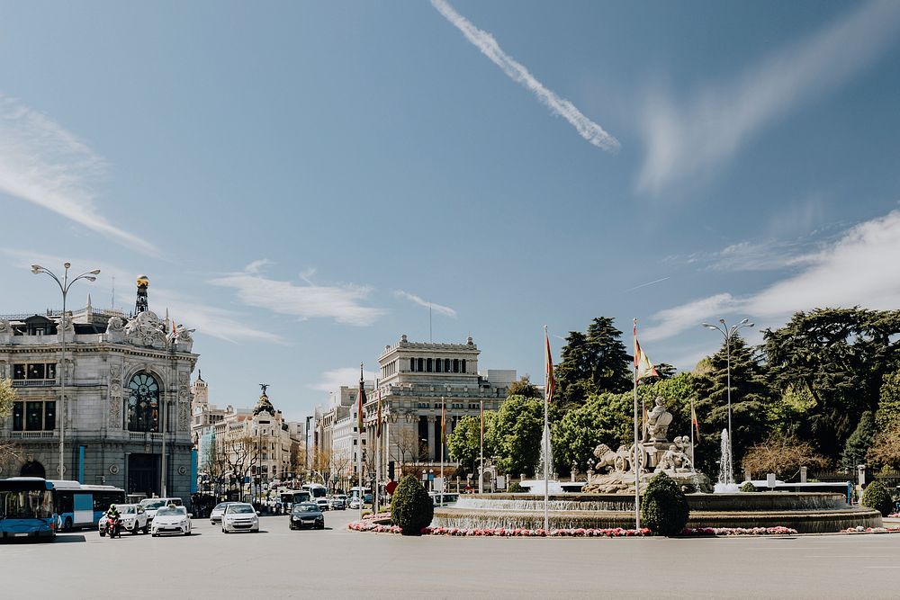 Plaza de Cibeles marble sculpture in Madrid, Spain