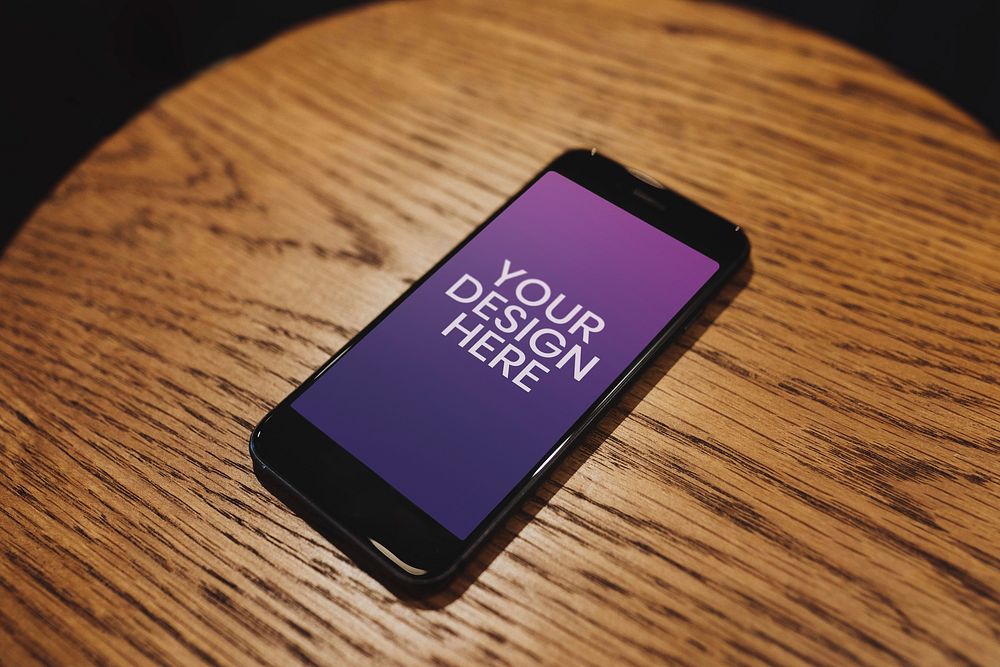 You design here on a mobile screen mockup