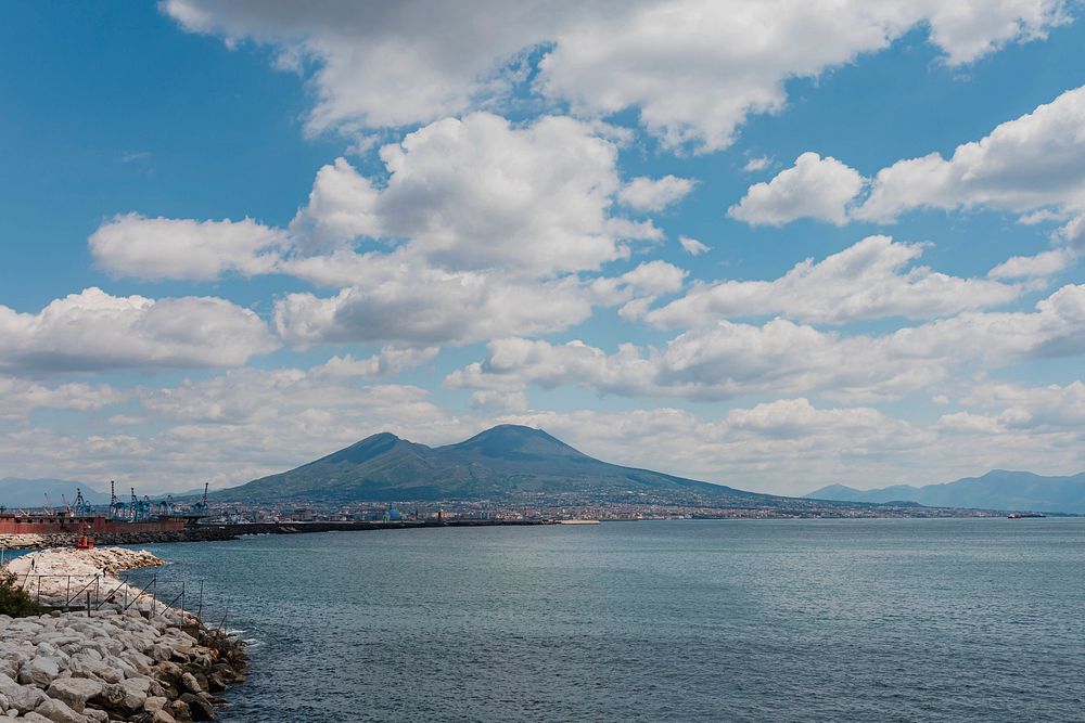 View of Mount Vesuvius and the Gulf of Naples, Italy