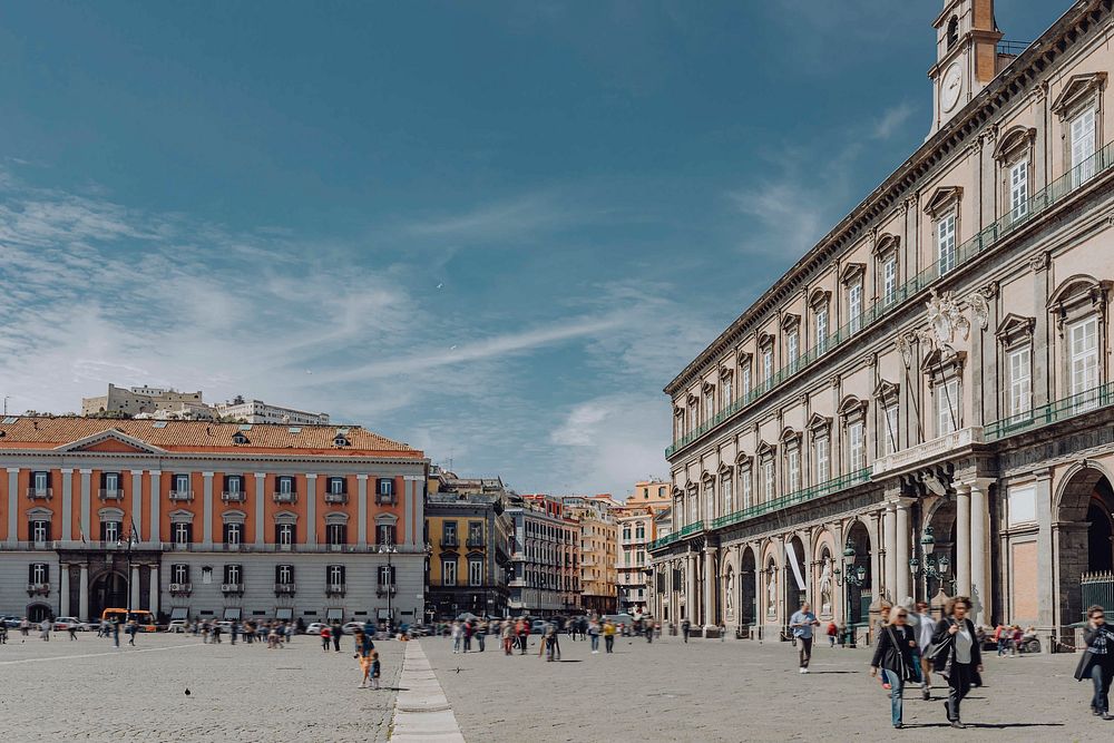 Piazza del Plebiscito, public square in central of Naples, Italy