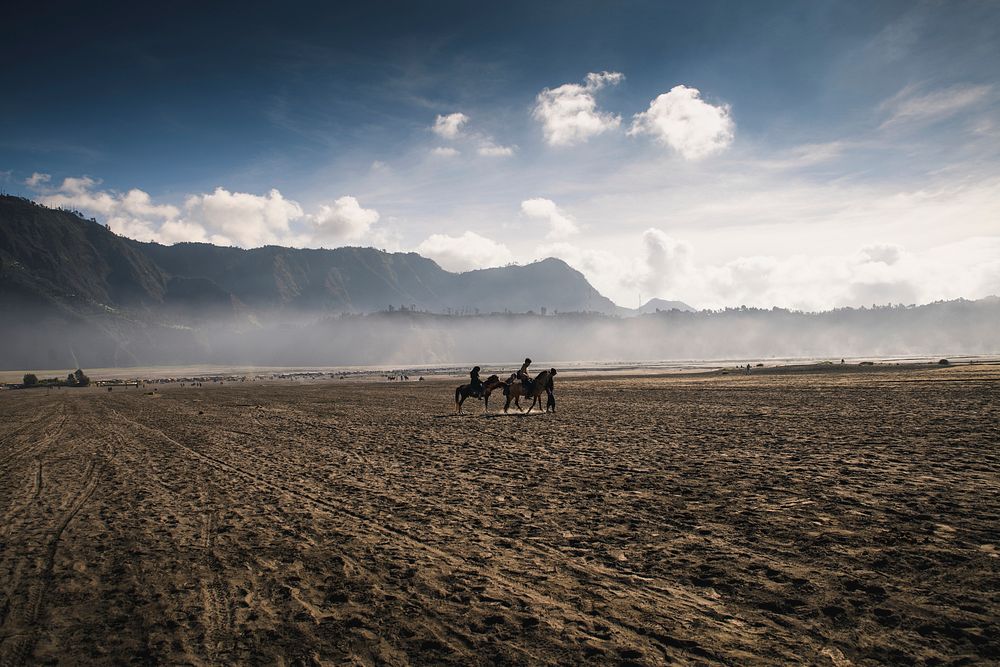 Horseback riding at Mount Bromo, Indonesia