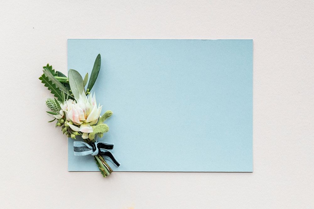 Boutonniere on a blank card