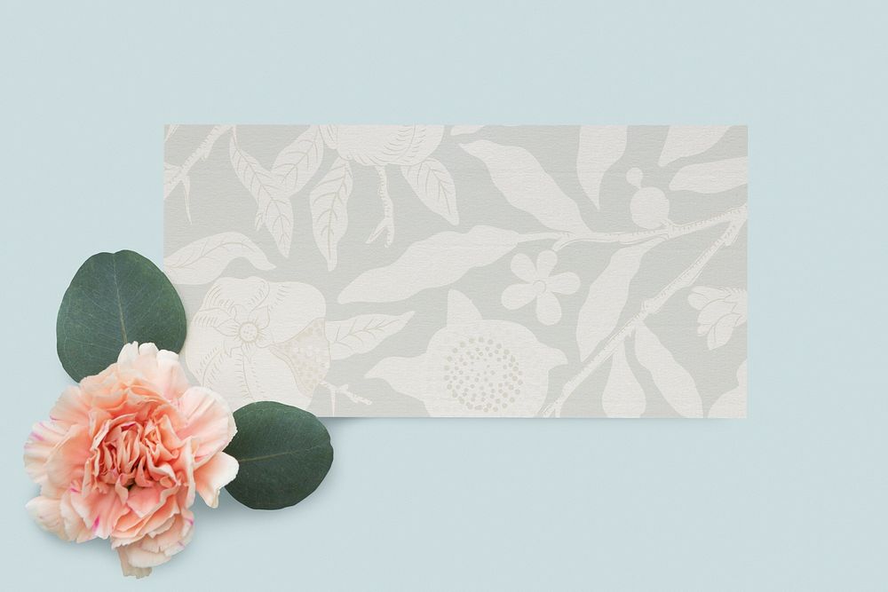 Camelia on a floral card mockup