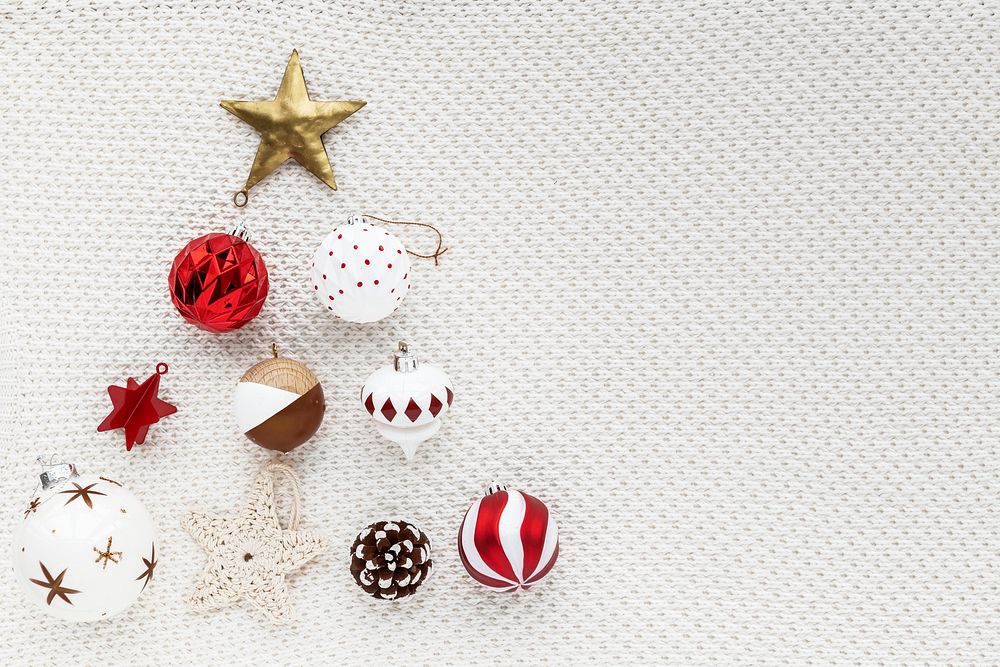 Festive baubles and stars frame