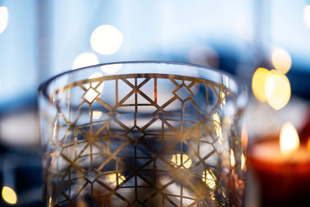 Festive golden design Christmas glass