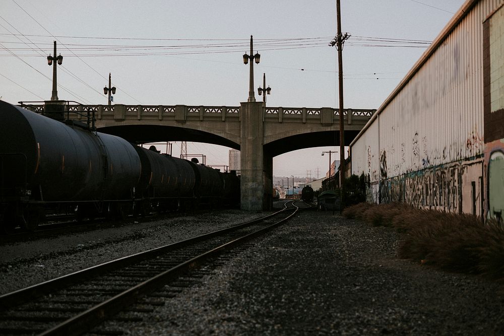 Railroad traks in Los Angeles, California