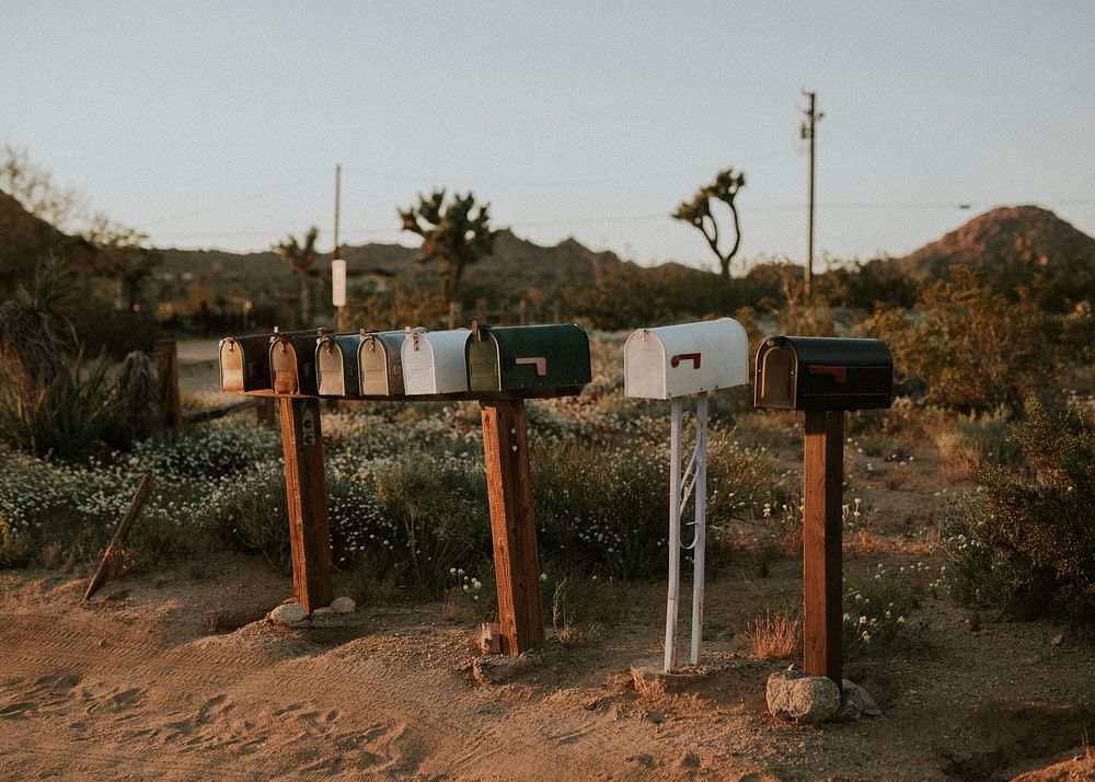Postboxes in the Californian desert