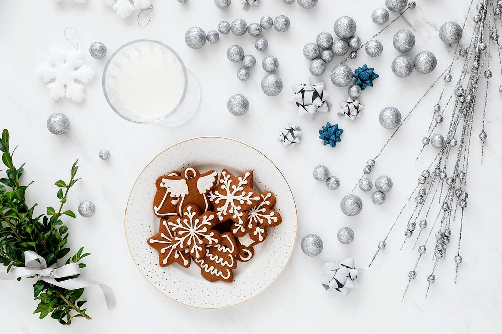 Traditional gingerbread cookie on a plate 