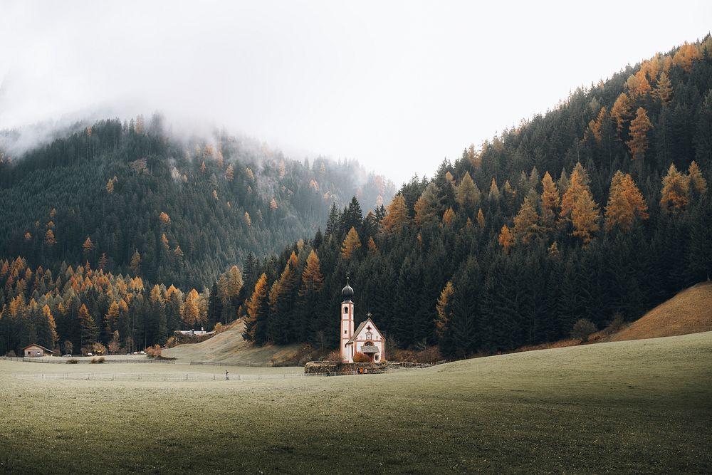 Church by the forest in Italy