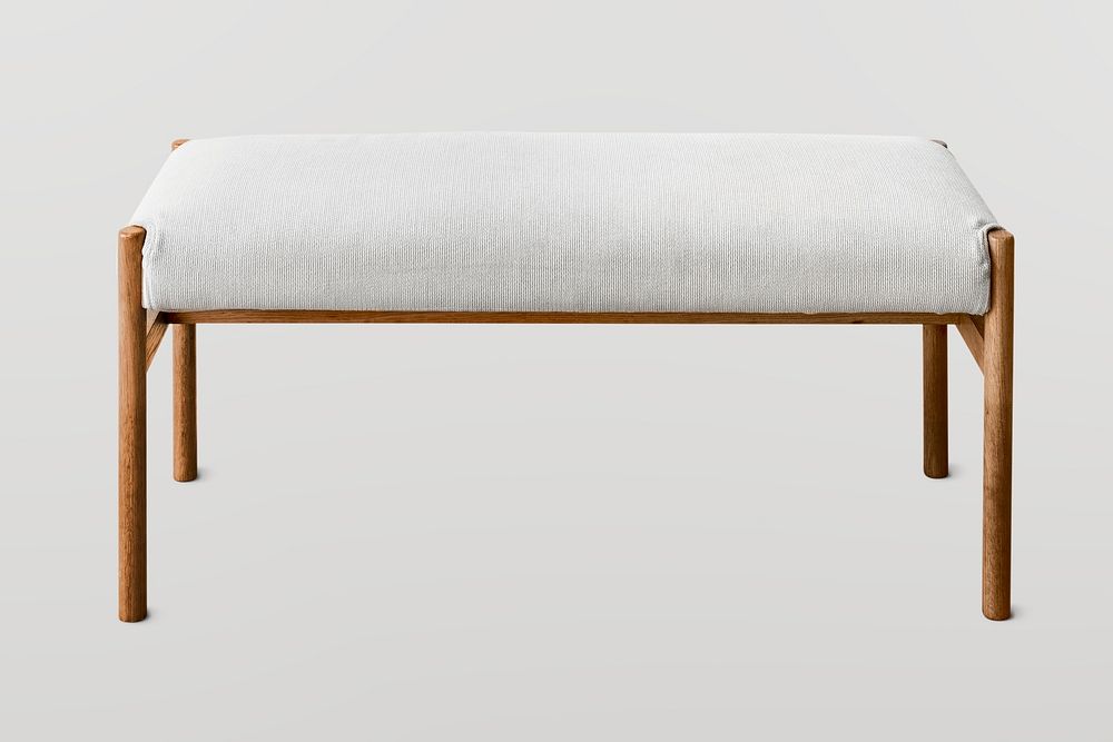 Light gray fabric sofa stool mockup