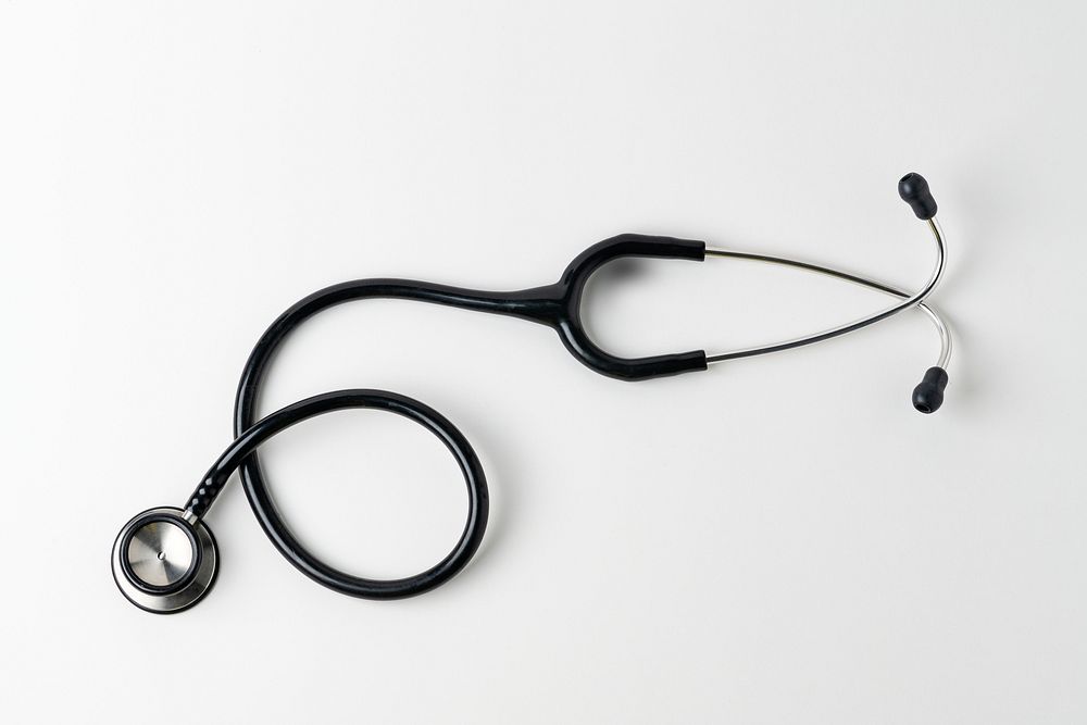 Doctors stethoscope on a white background