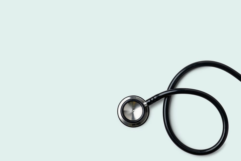 Medical stethoscope on a white background