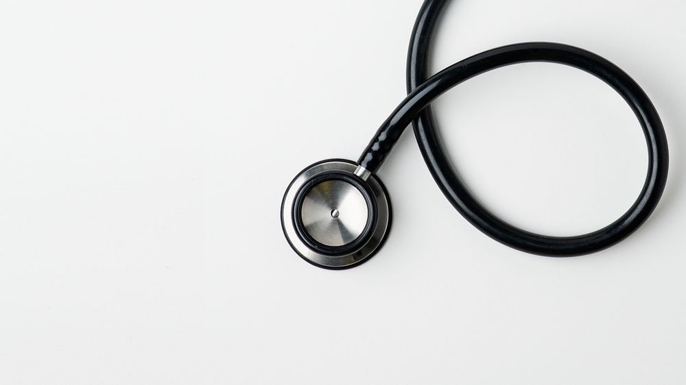 Medical stethoscope on a white background