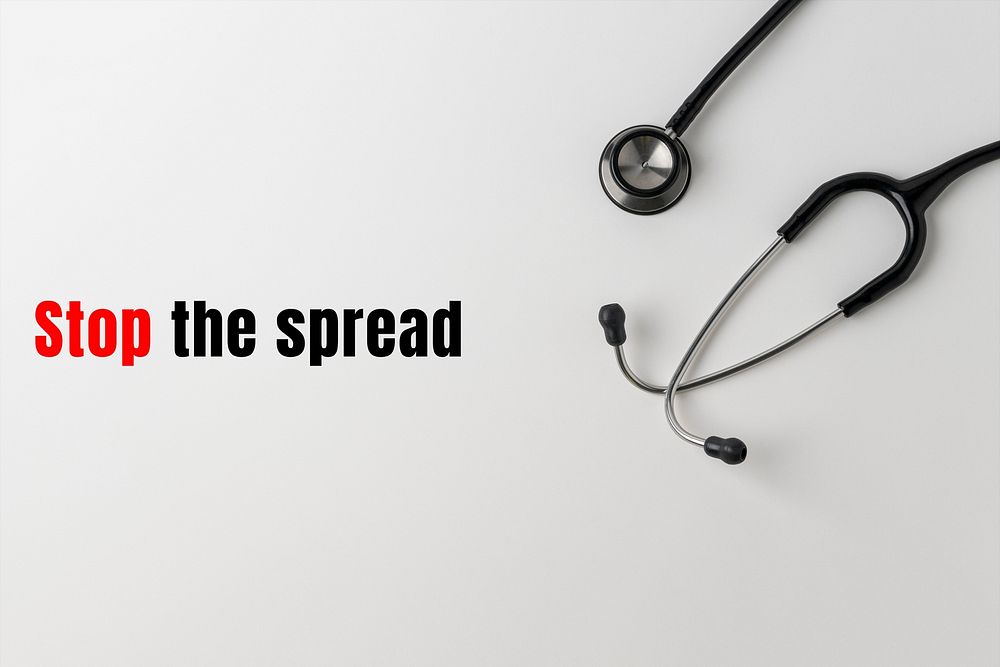 Stop the spread coronavirus awareness message 