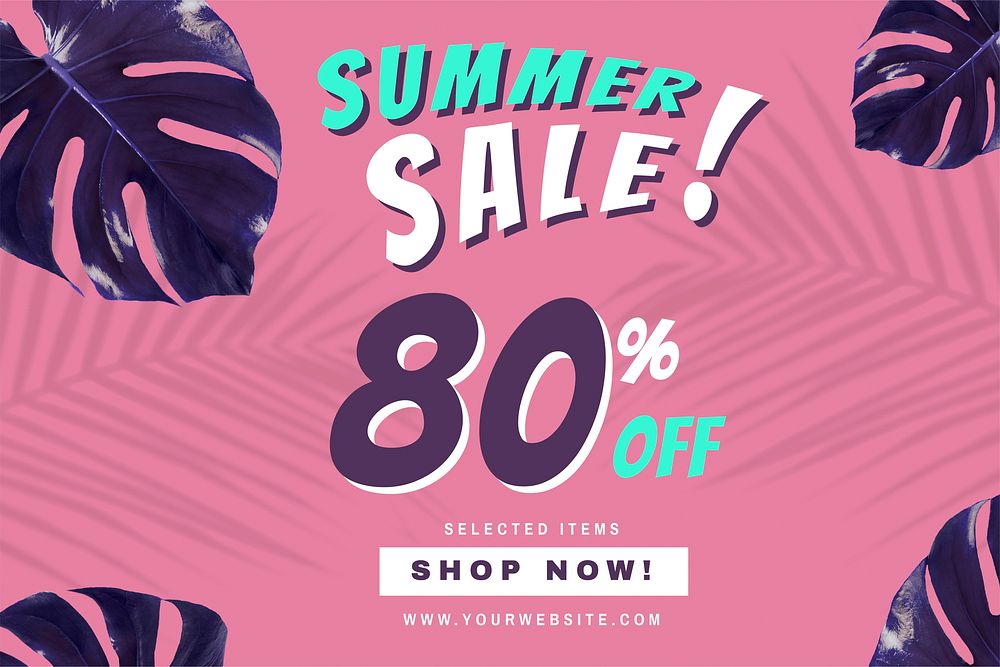80% off summer sale vector promotion advertisement