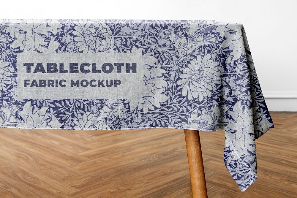 Tablecloth mockup psd in dining room